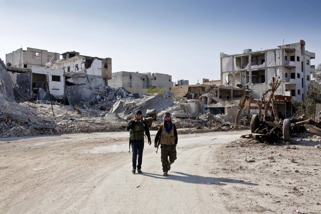 לוחמים כורדים בסוריה. צילום: AP