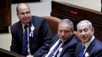 נתניהו, ליברמן ויעלון, ארכיון. צילום: פלאש 90 / מרים אלסטר.