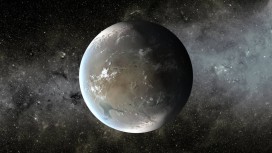 אילוסטרציה של כוכב הלכת קפלר 62F. מקור: נאס"א