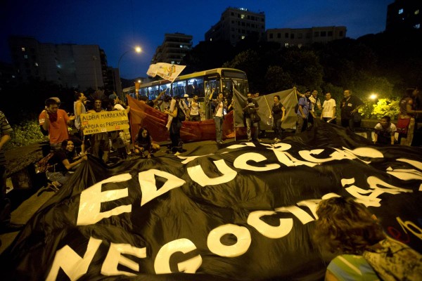 הפגנות מערכת החינוך בריו, ארכיון. צילום: סוכנות AP.