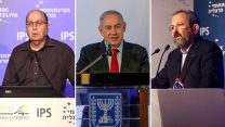 משה (בוגי) יעלון, בנימין נתניהו ואהוד ברק. צילומים: עדי כהן צדק וחיים זך / פלאש 90.