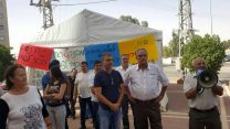 מחאת עובדי רשות המיסים על תנאי החזקת המבנה בבאר-שבע קרדיט לתמונה: דוברות ההסתדרות