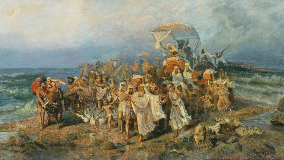בני ישראל במדבר, ציור מאת: Wilhelm Kotarbiński (1848–(1921