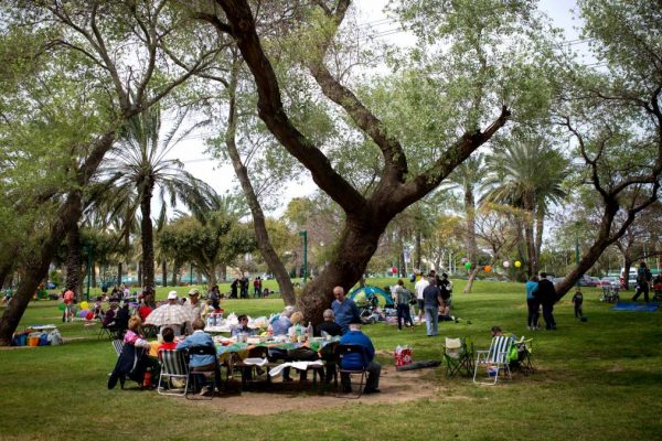 סך הכל מרוצים, למרות הכל. ישראלים מבלים בפארק הירקון. צילום: מרים אלסטר  פלאש 90
