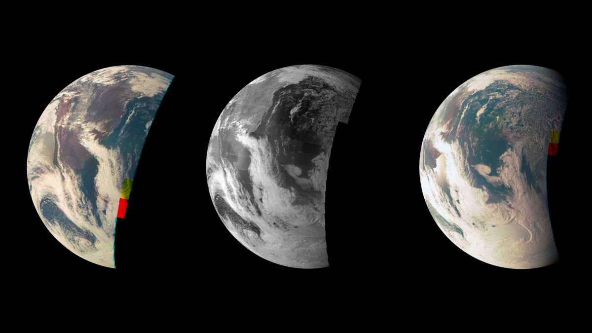 כודר הארץ, צולם על ידי הגשושית ג'ונו Courtesy NASA/JPL-Caltech.
