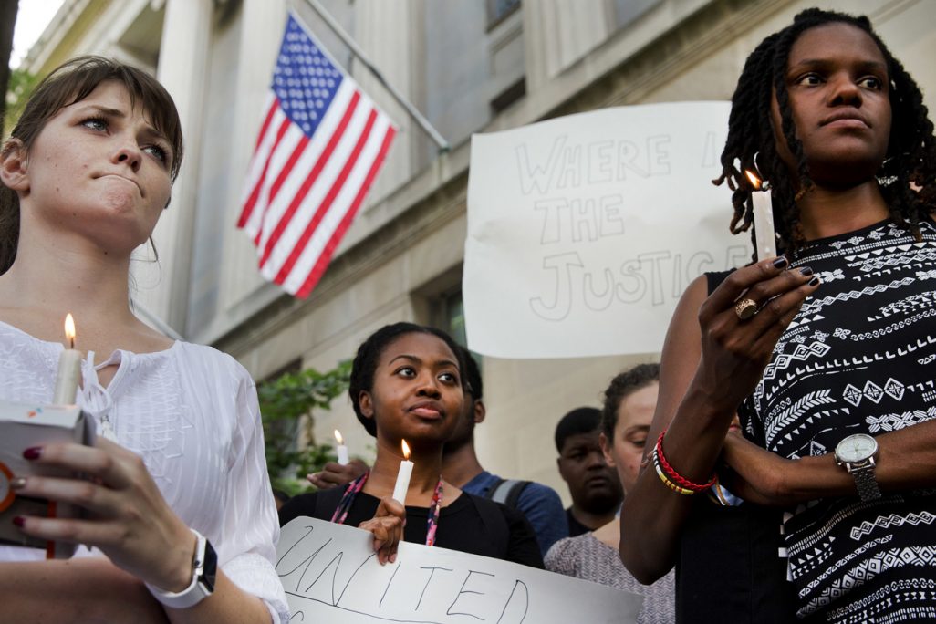 מחאת סטודנטים של תנועת Black Lives Matter אתמול בוושינגטון. צילום: סוכנות AP