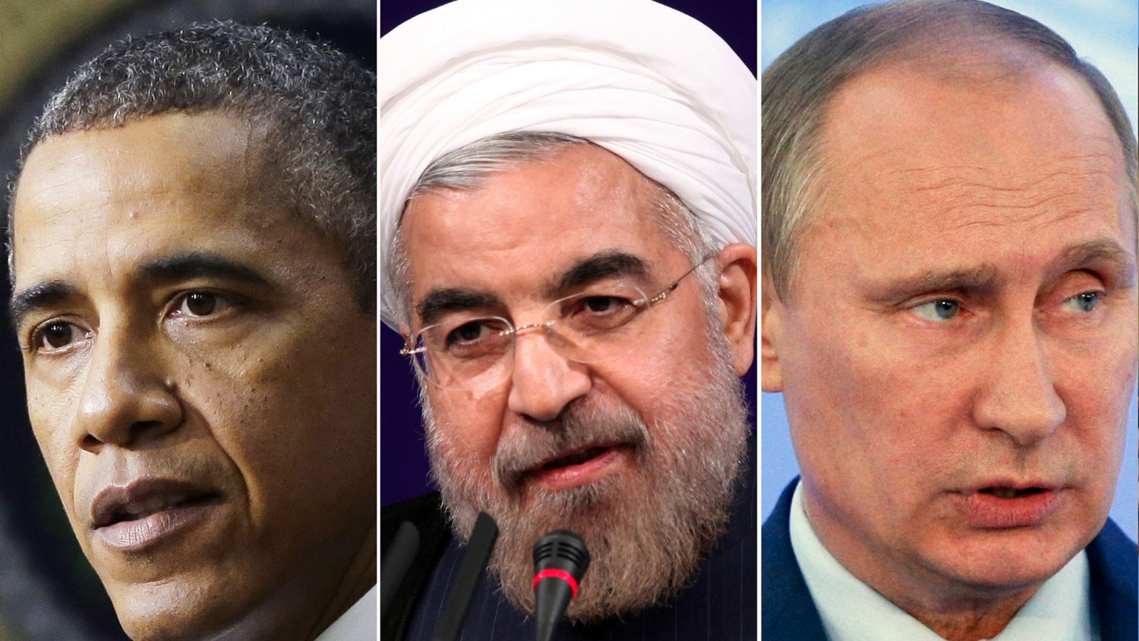 פוטין, רוחני ואובמה. שנה להסכם הגרעין האיראני. צילום: סוכנות AP