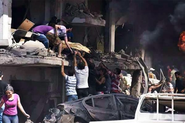 פיגוע תופת כפול בעיר קמישלי, בו נהרגו 44 אנשים, היום צילום: סוכנות החדשות הסורית