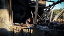 ההצתה של בית משפחת דוואבשה בדומא (צילום: פלאש 90)