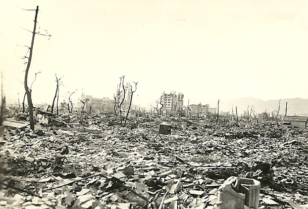 הירושימה לאחר נפילת הפצצה. מתוך ויקיפדיה.