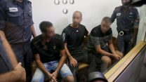 חברי 'לה-פמיליה' החשודים בתקיפה בשימוע בבית הדין המחוזי בת"א באוגוסט 2016. צילום: פלאש 90