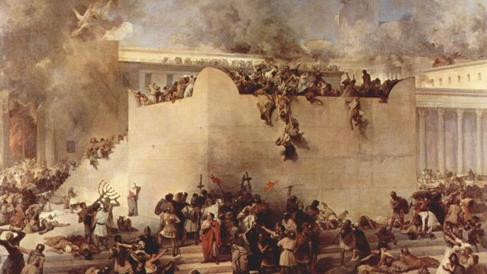 Destruction of the Temple (Painting: Francesco Hayez 1867).