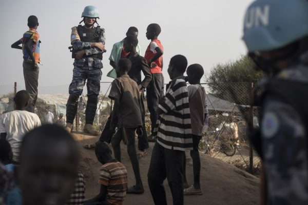 כוחות האו"ם בבסיס ליד העיר ג'ובה בדרום סודאן (צילום: סוכנות AP).