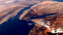 מפרץ עקבה (צילום לוויין: NASA)