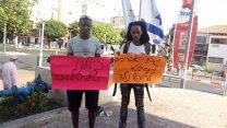 ג'רמי בדרך מקריית שמונה לירושלים, ב23/8 בראשון לציון  (תמונה באדיבות ג'רמי ארטיה)