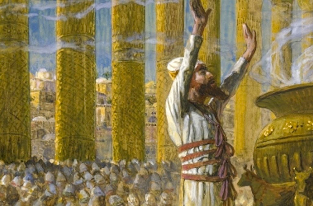 שלמה חונך את בית המקדש הראשון (תמונה: James Tissot / ויקיפדיה).