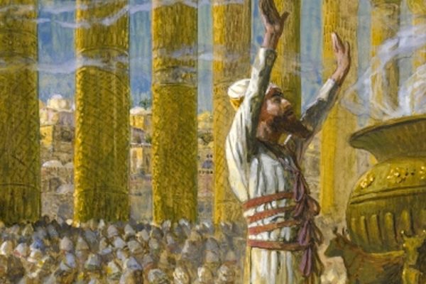 שלמה חונך את בית המקדש הראשון (תמונה: James Tissot / ויקיפדיה).