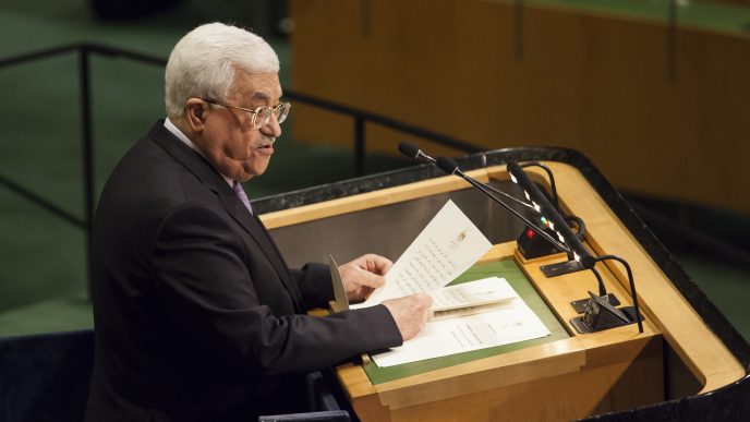 ראש הרשות הפלסטינית אבו-מאזן נואם בעצרת האו&quot;ם (צילום: אמיר לוי / פלאש 90).