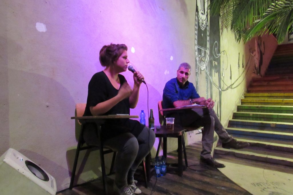 דפני ליף ואמיר לוי, באירוע בפאב כולי עלמא בתל-אביב, ספטמבר 2016. (צילום: דבר ראשון)