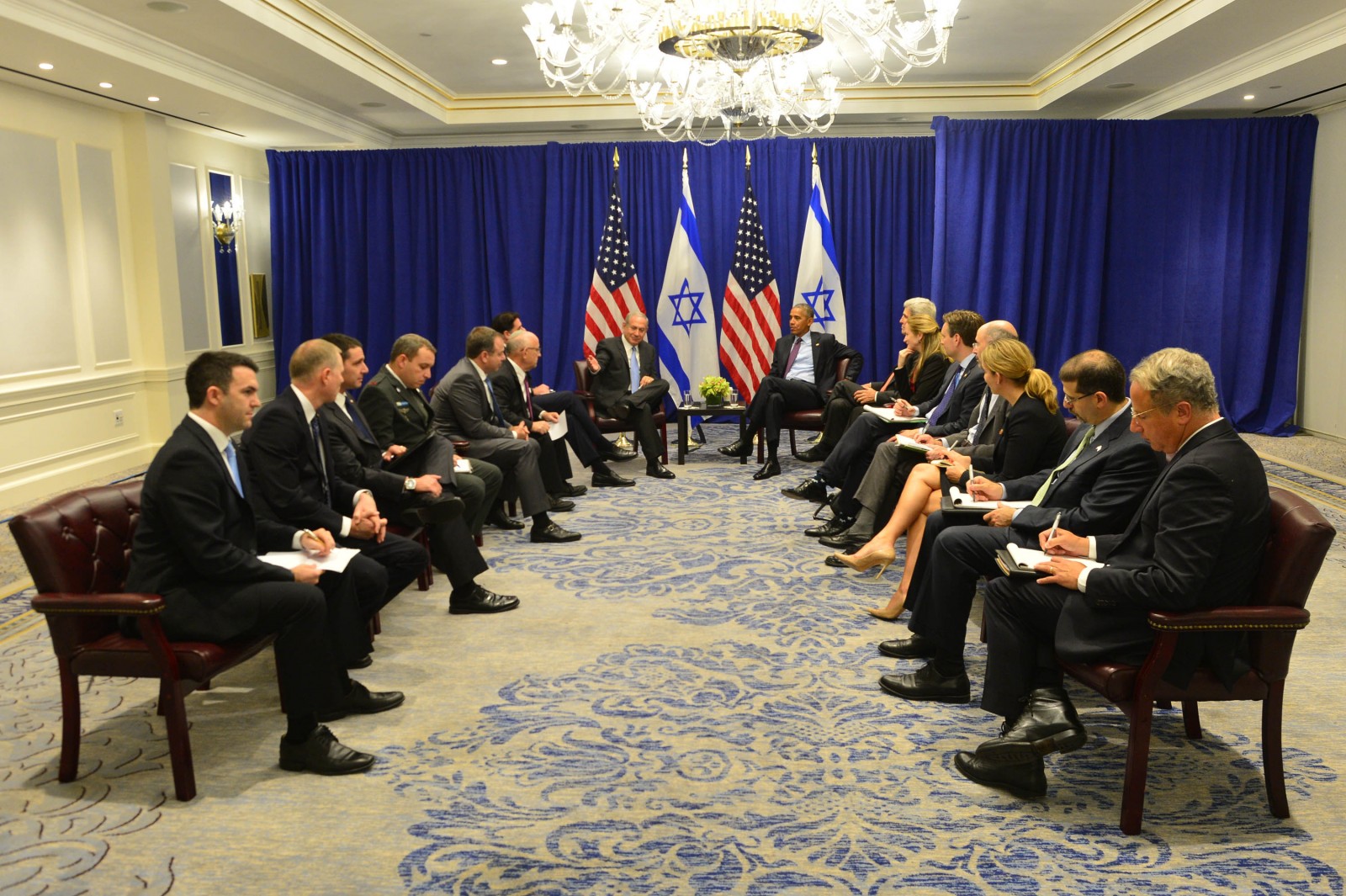 ראש הממשלה בנימין נתניהו נפגש עם נשיא ארה"ב ברק אובמה בניו-יורק.(צילום: קובי גדעון לע"מ)