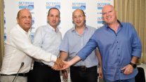 איל קרוליצקי, אבי ניסנקורן, רון פאינרו, דודי גיל (קרדיט צילום: יהודה שגב / דוברות ההסתדרות)