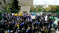 הפגנת עובדי אגד בירושלים (צילום באדיבות דוברות ההסתדרות).