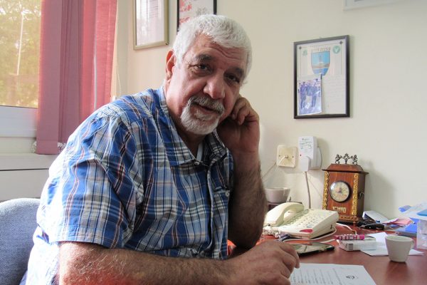 דוד כהן, מזכיר איגוד מקצועי במרחב הגליל העליון, במשרדו בקרית שמונה.