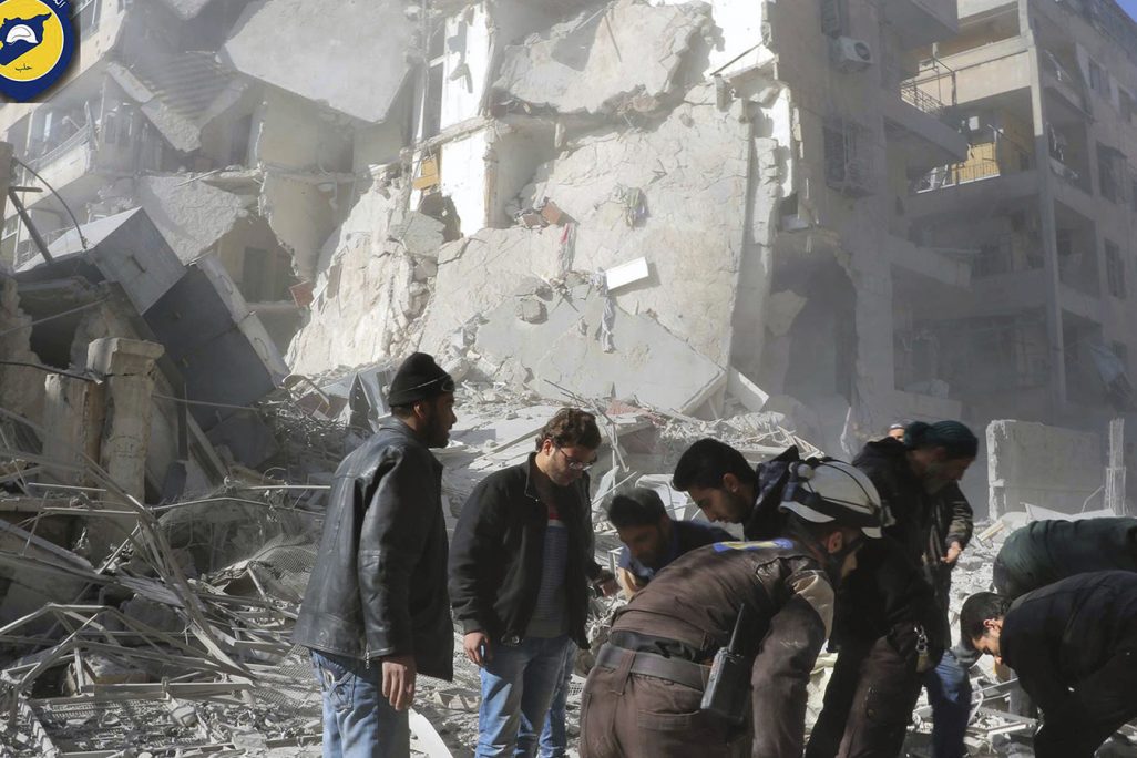 נזקים לשכונות מגורים מהפצצות צבר סוריה בחַלַבּ, 19.11.16