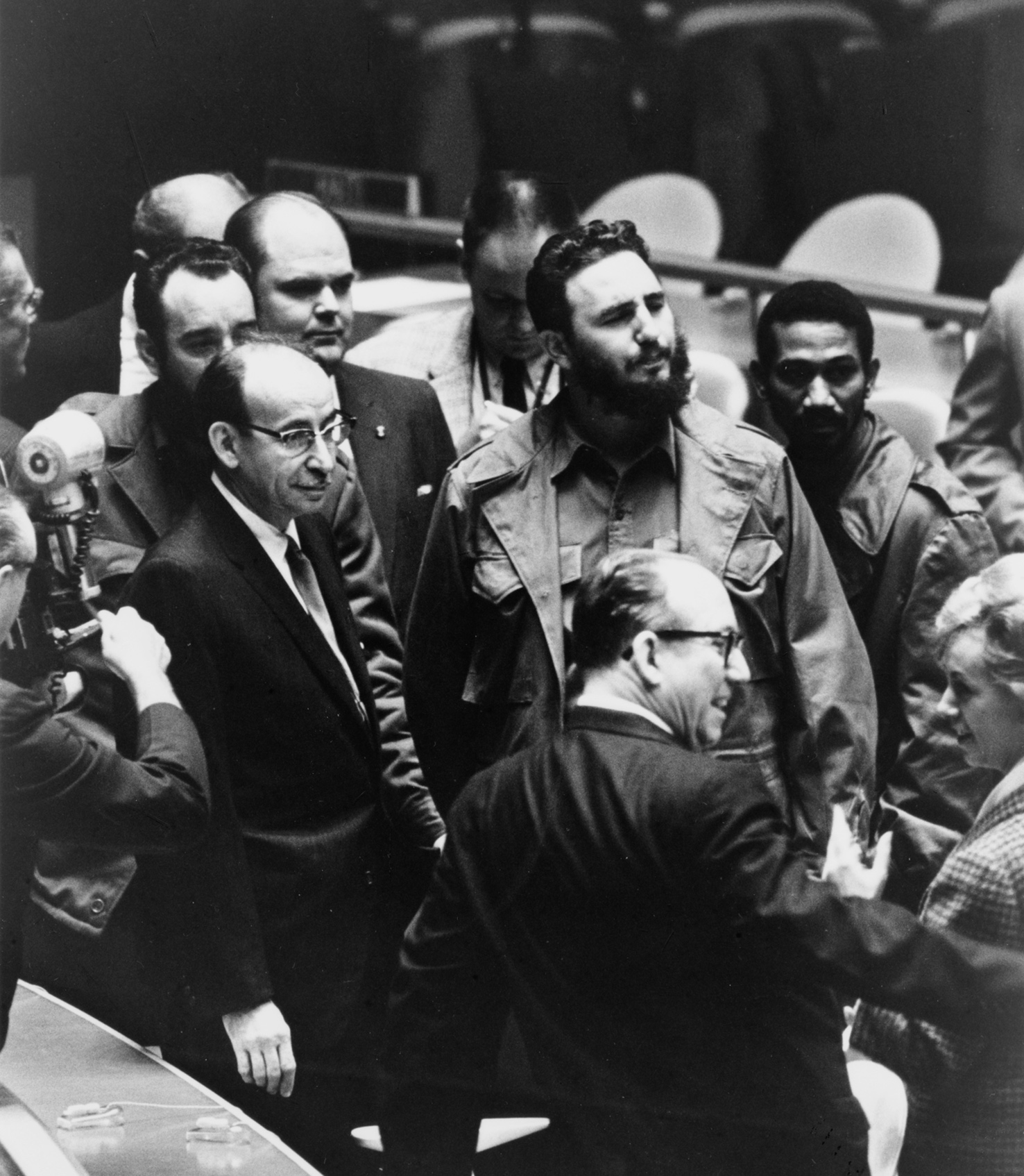 קסטרו באסיפת האו"ם, ספטמבר 1960 (צילום: Warren K. Leffler, ספריית הקונגרס האמריקני)
