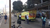 אתר הבנייה מידטאון בת"א לאחר התאונה. צילום: מד"א