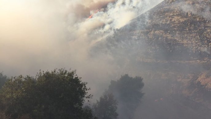 השריפה בהרי ירושלים (צילום: דוברות כב"ה ירושלים)