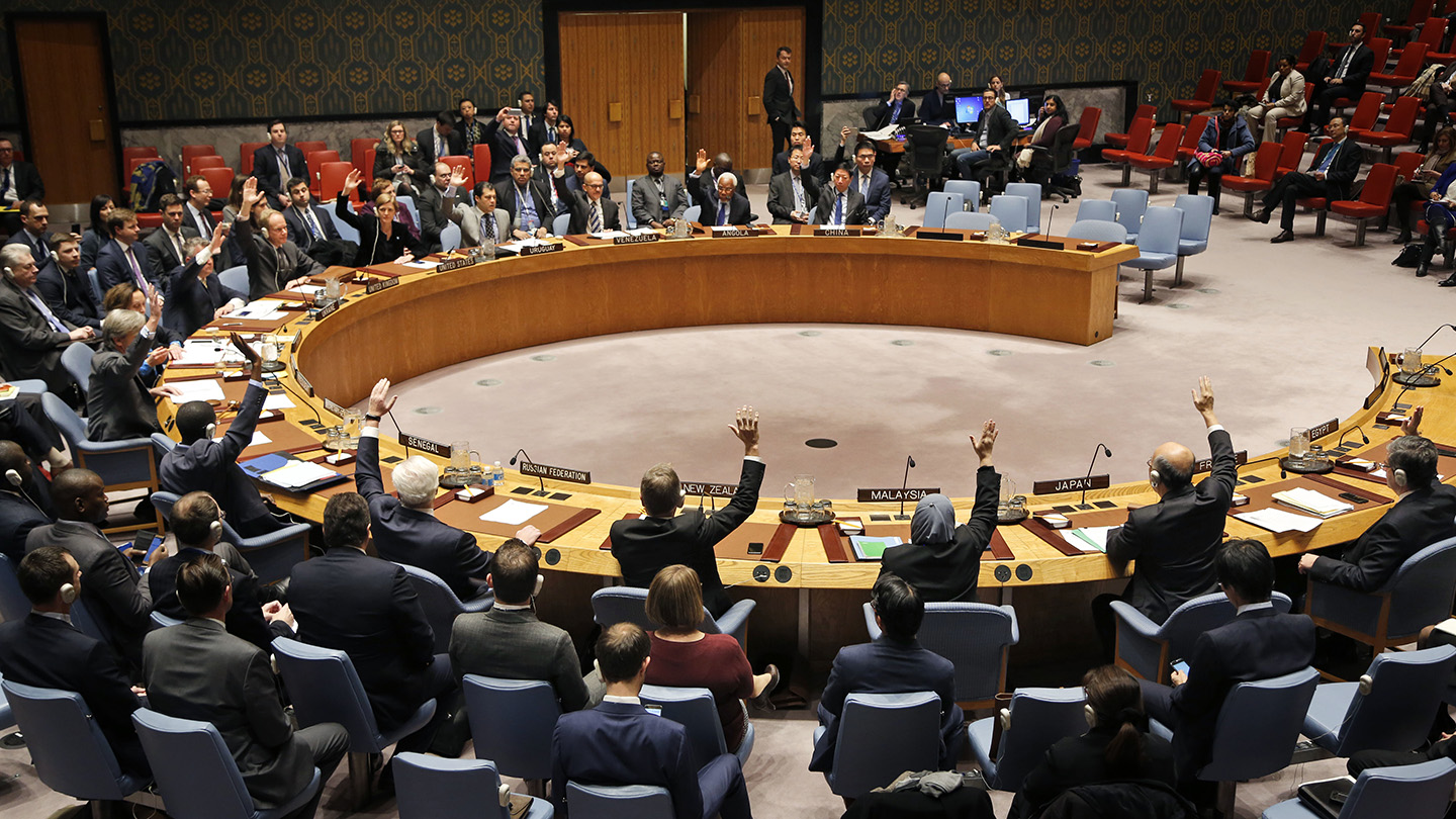מועצת הביטחון של האו&quot;ם בהצבעה (צילום ארכיון AP).
