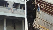 ליקויי בטיחות שתועדו באתר בנייה בפתח תקווה, שבוע לפני שאירעה בו תאונה קשה. (צילום: ראובן בן שמעון הפורום למניעת תאונות עבודה)