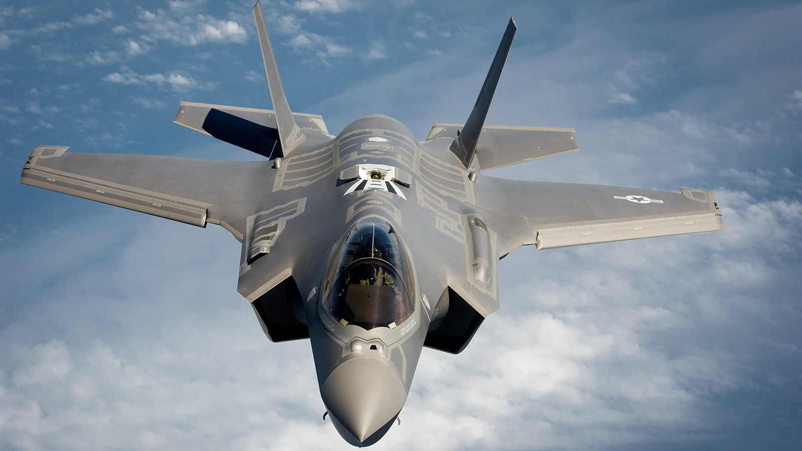 מטוס הקרב F-35, שחומרים מרוכבים לגוף המטוס ודלתות של תאי חימוש יוצרו באלביט מערכות &#8211; סאיקלון (צילום: John Nimmo / ויקימדיה).