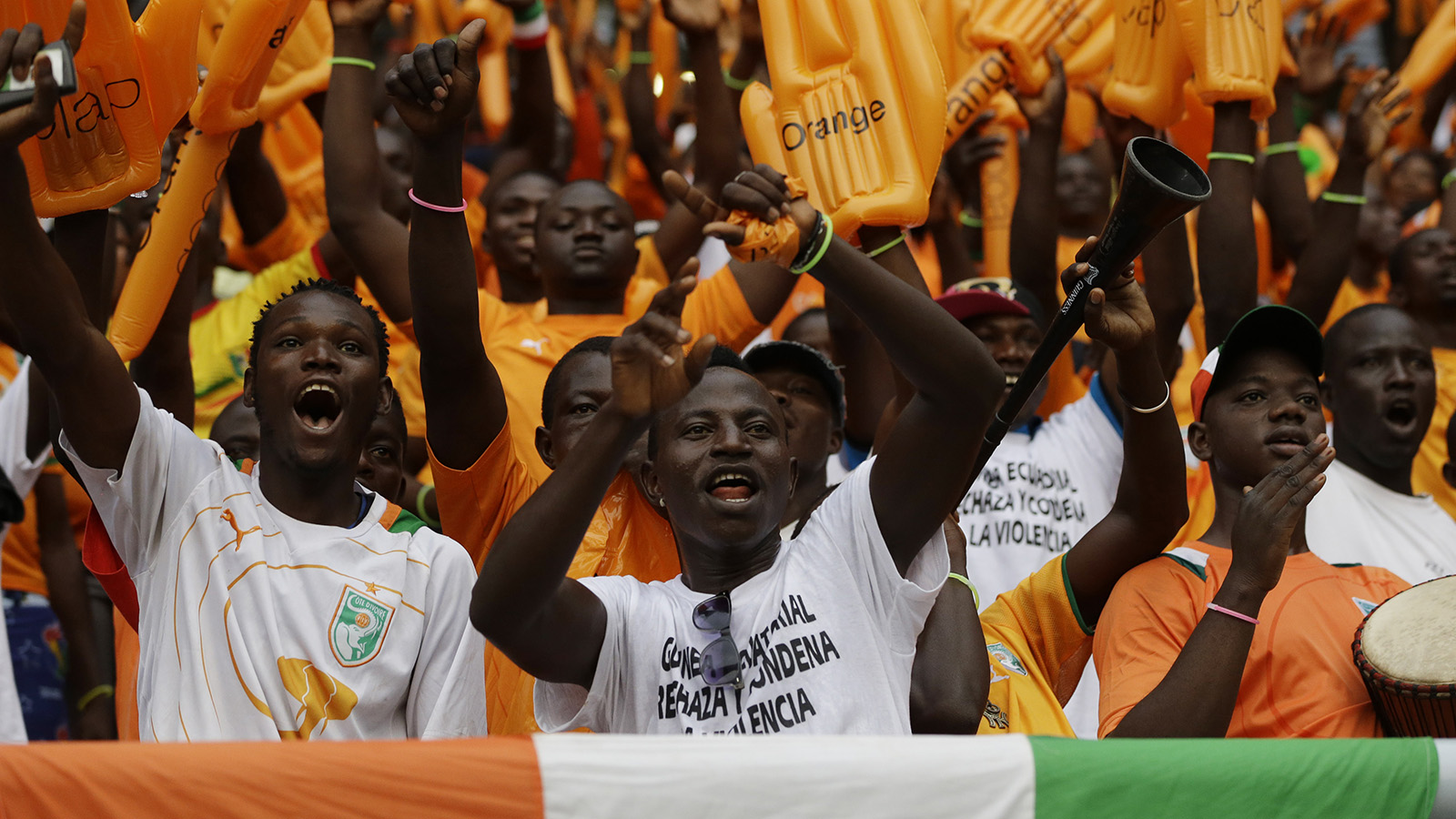 אוהדי חוף השנהב במשחק האליפות מול גאנה בשנה שעברה (צילום: סוכנות AP).