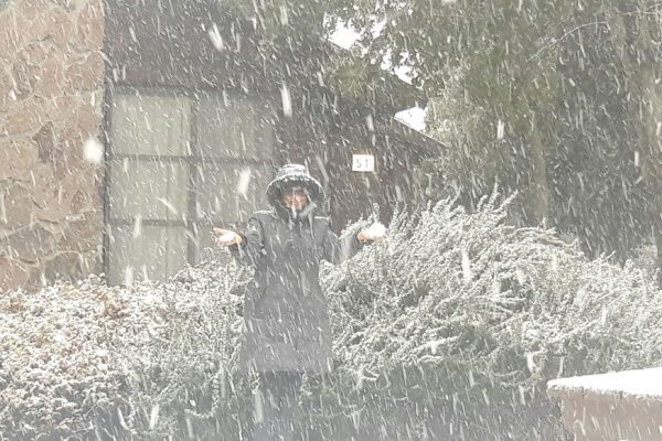 שלג בקיבוץ מרום גולן (צילום: תיירות מרום גולן).