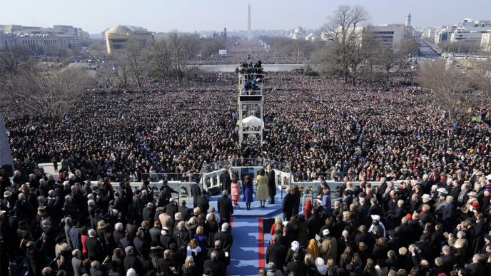 טקס ההשבעה של אובמה, ינואר 2009 (צילום: AP)