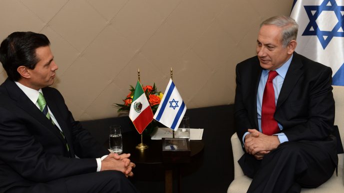 נתניהו וראש ממשלת מקסיקו, ינואר 2014 (צילום: קובי גדעון \ לע"מ)