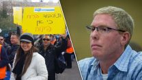 מנכ״ל חברת דניה סיבוס רונן גינצבורג | קטי דובוק מנופאית שפוטרה כי לא הסכימה לעבוד ברוח בהפגנת המנופאים (צילום: יונתן זינדל / פלאש 90 ודבר ראשון).