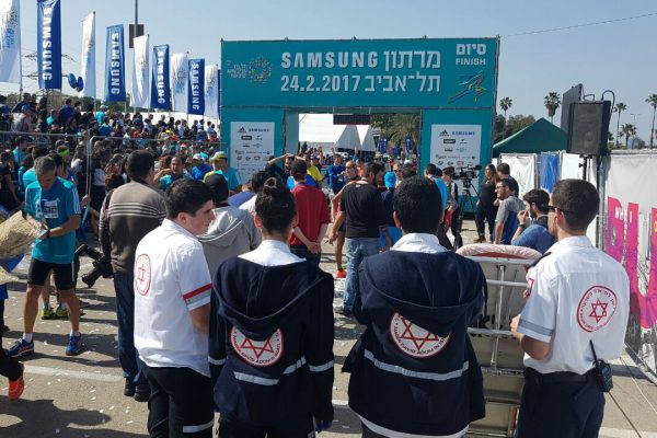 כוחות מד"א במרתון תל אביב (צילום אילוסטרציה: חגי נתני דוברות מד"א)