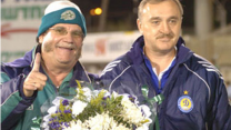 ויקטור צ'אנוב (מימין) עם ג'ורג' ואסילי, (באדיבות אתר מכבי חיפה)