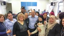 מעמד קליטת עובדי הקבלן במרכז הרפואי לבריאות הנפש לב השרון (צילום: דוברות ההסתדרות).