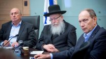 אלאלוף, ליצמן ואידלמן בישיבה המיוחדת של ועדת הבריאות הבוקר (צילום: מירים אלסטר \ פלאש90)