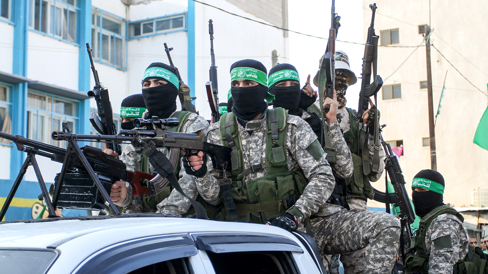 مقاتلون من الذراع العسكري التابع لحماس (تصوير: Rahim Khatib, فلاش 90)