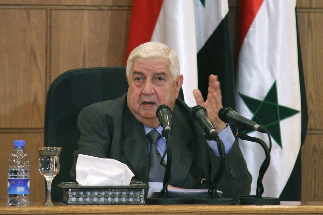 וואליד מועלם, שר החוץ הסורי (צילום: SANA via AP).