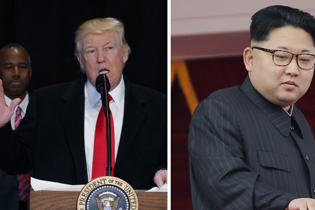 נשיא ארה"ב טראמפ ונשיא קוריאה הצפונית קים ג'ונג און (צילום: AP).
