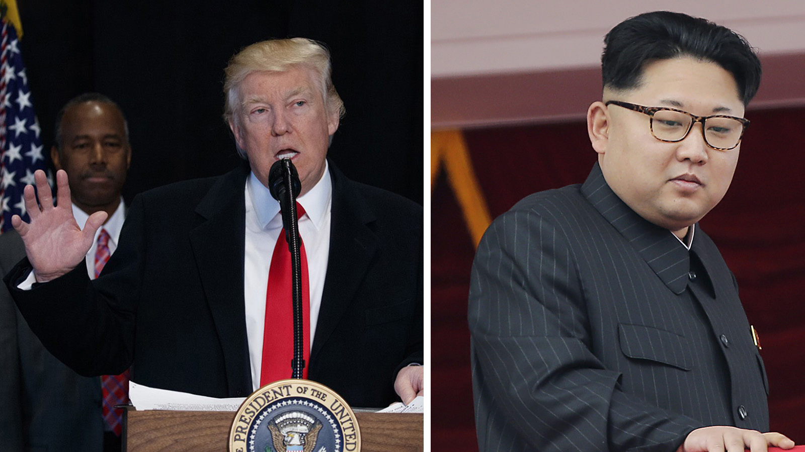 נשיא ארה&quot;ב טראמפ ונשיא קוריאה הצפונית קים ג'ונג און (צילום: AP).