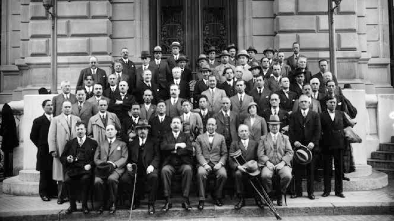 קבוצת נציגי ארגוני העובדים בוועידת ארגון העבודה הבינלאומי, 1933 (צילום: ארכיון ILO).