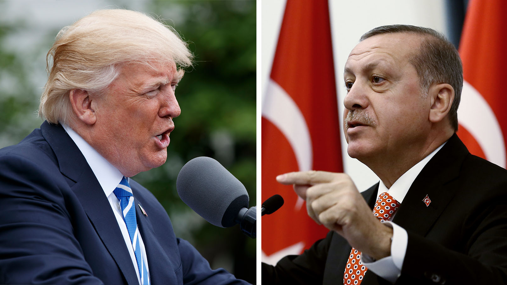 נשיא טורקיה, ארדואן | נשיא ארה&quot;ב, דונלד טראמפ (Yasin Bulbul, Presidential Press Service | AP Photo/Evan Vucci)