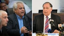 ראש עיריית חיפה יונה יהב וראש עיריית דימונה בני ביטון (צילום: ראובן כהן  דוברות עיריית חיפה | יונתן זינדל  פלאש90)